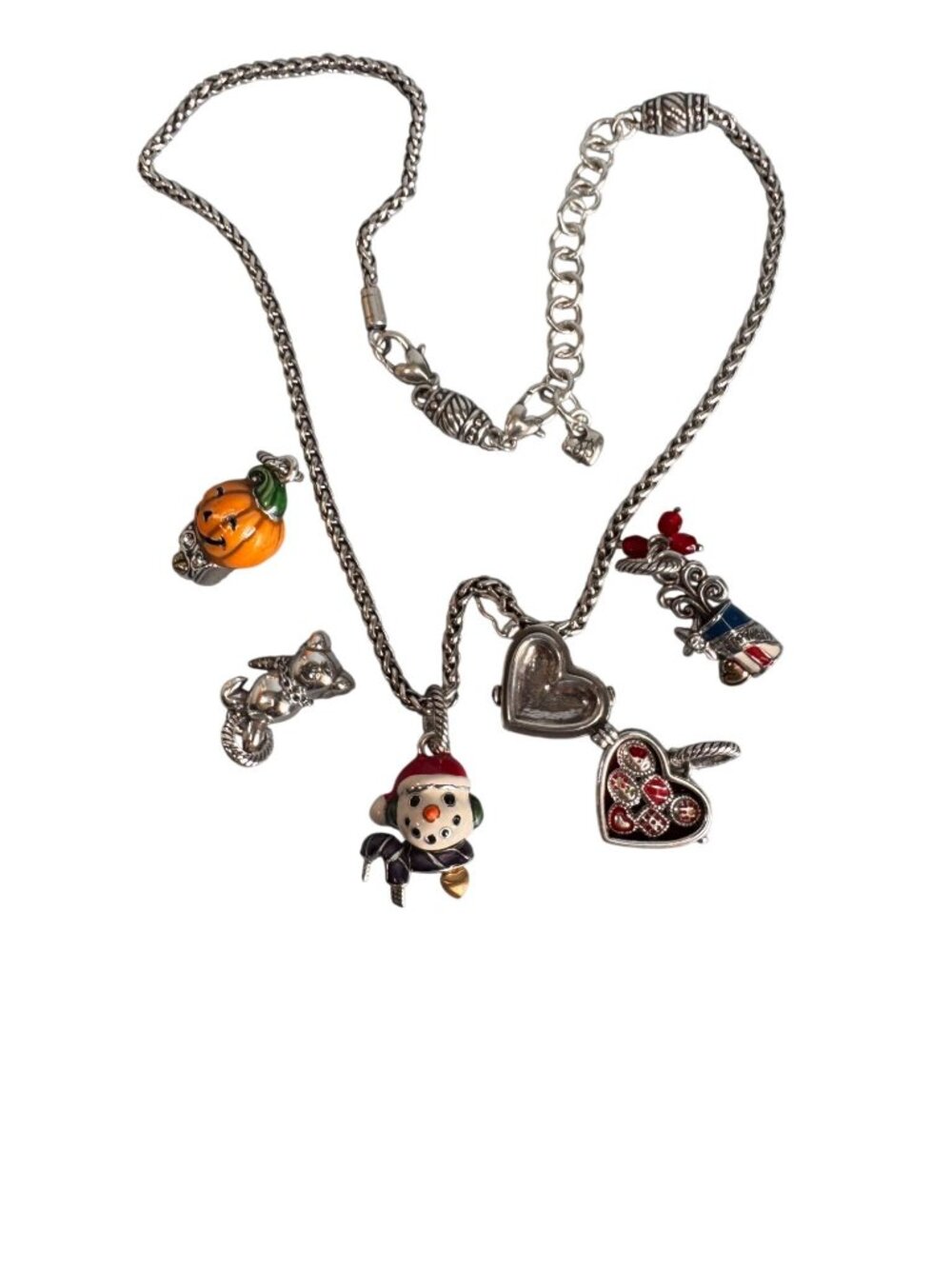 Brighton Seasonal Charm Necklace Snowman Bunny Pumpkin Opening Heart Gift Box 16 - Picture 5 of 13